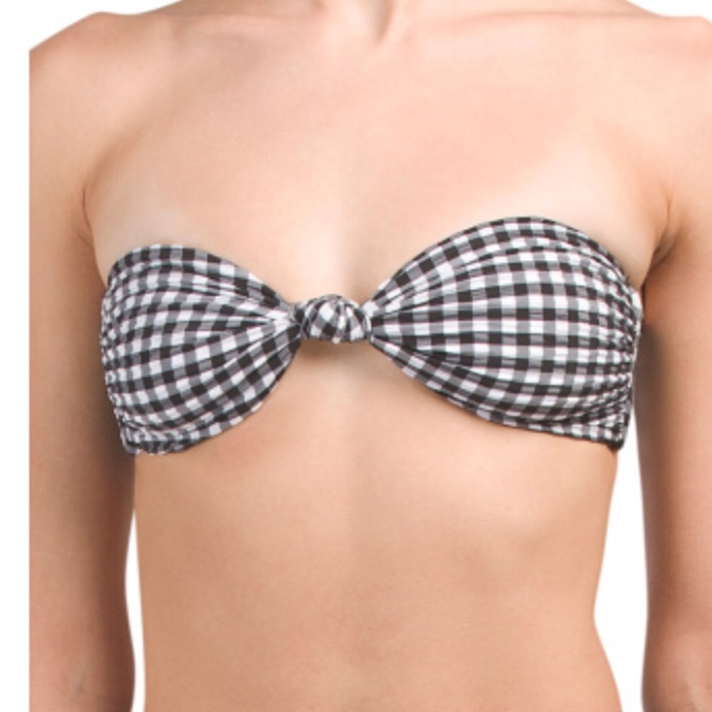 VYB gingham knotted bandeau top